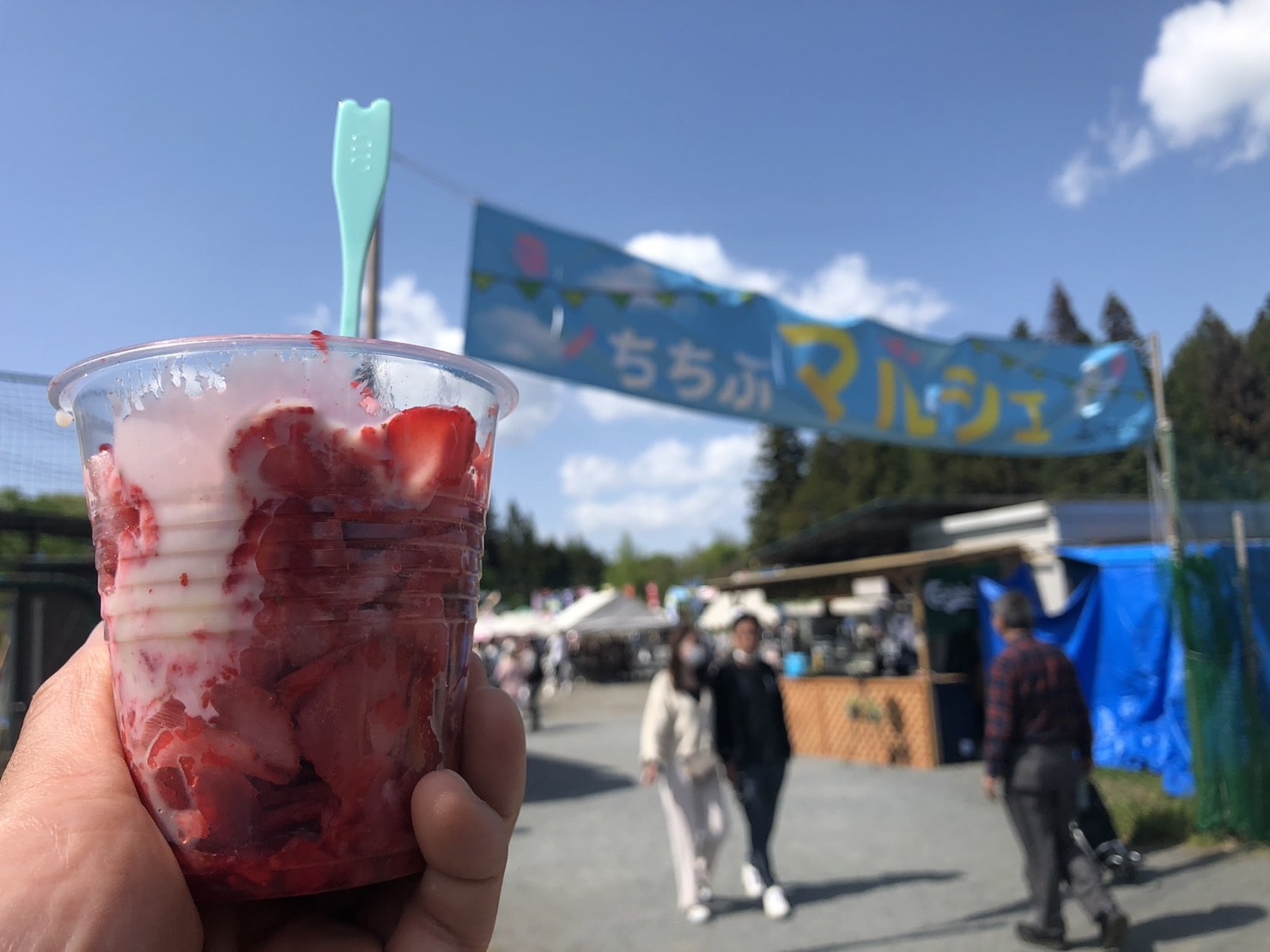 芝桜公園のイベントちちぶマルシェで購入したいちご削り