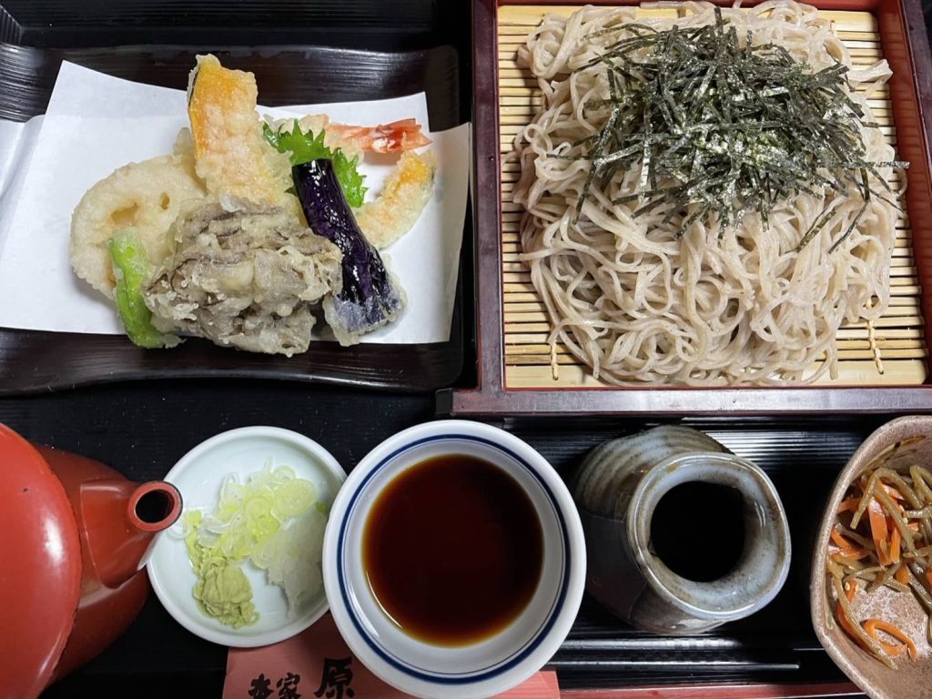 本家 原のざるそばと天ぷらのセット