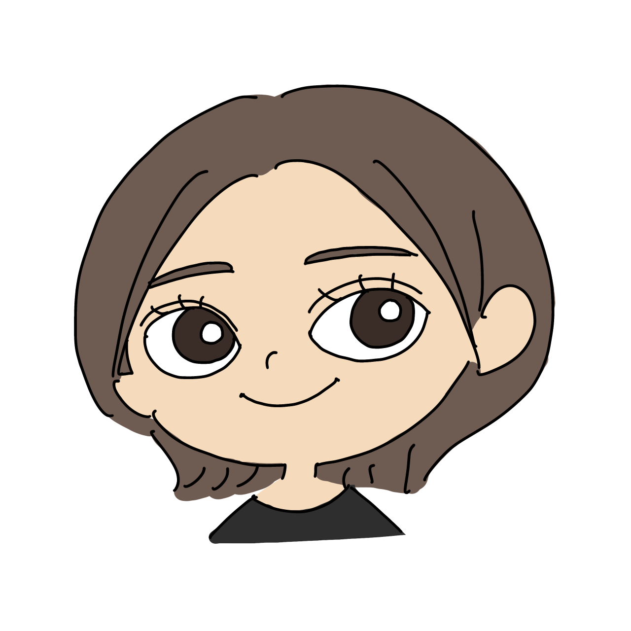ショートカットの女性のイラスト