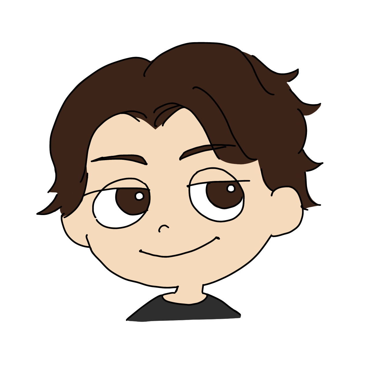 パーマセンター分けの男性のイラスト